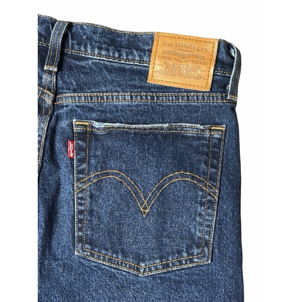 Levi’s Wedgie Straight Jeans Big E Dark Wash Blue Stretch Women’s Size 29 X28 - Picture 13 of 15